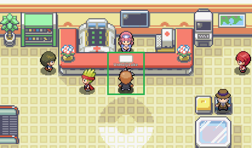 PokeCentre starting position - facing the nurse